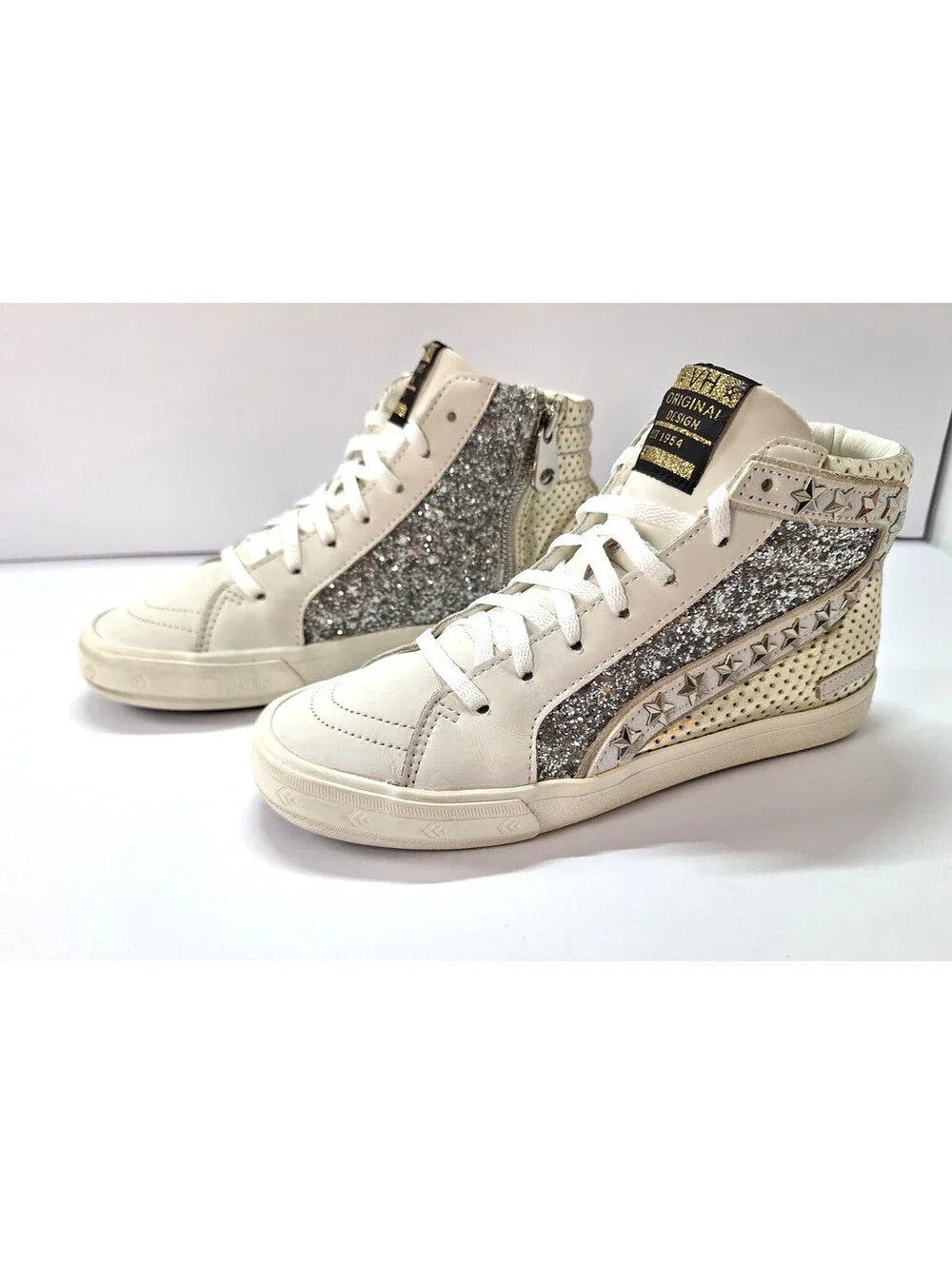 Vintage Havana Bailey High- Top High Gold & Silver Sneakers Coquette Glam Rock